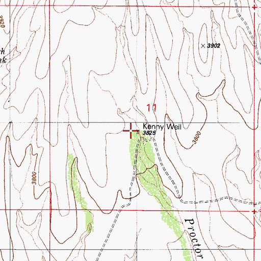 Topographic Map of Kenny Well, AZ