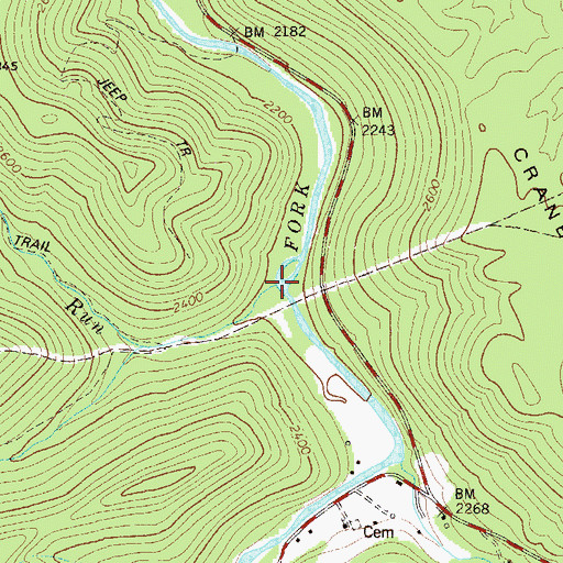Topographic Map of Laurel Run, WV