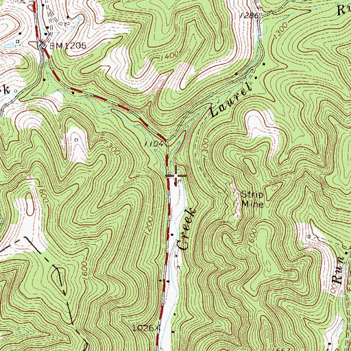 Topographic Map of Laurel Run, WV