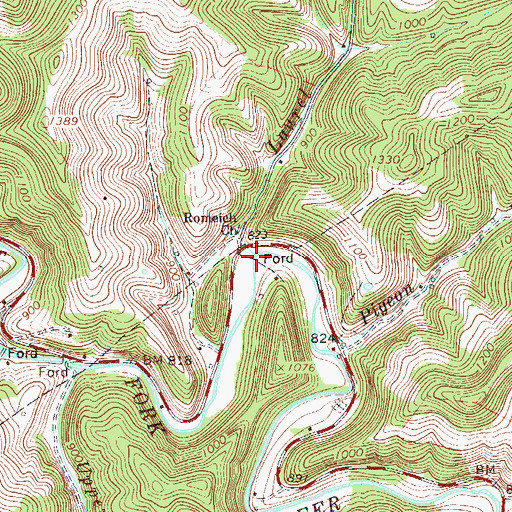 Topographic Map of Laurel Run, WV