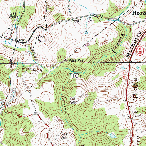 Topographic Map of Laurel Run, WV