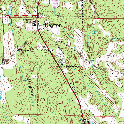 Topographic Map of Little Flanders Field Cemetery, AL