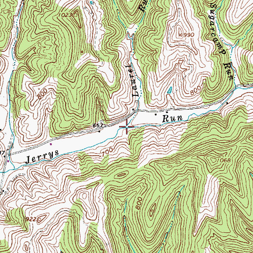 Topographic Map of Laurel Run, WV