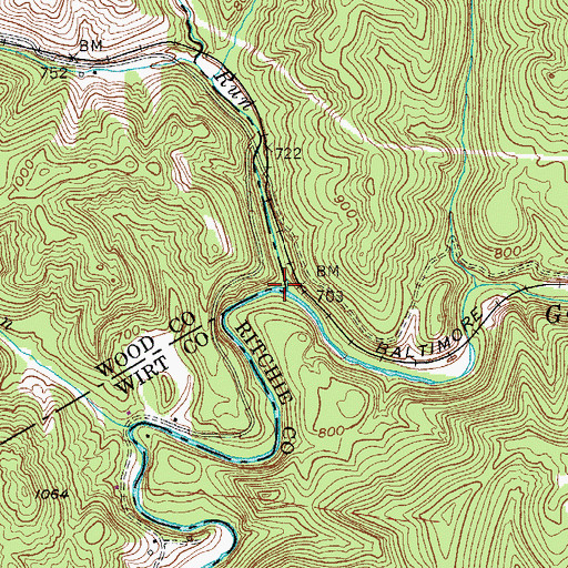 Topographic Map of Laurel Run, WV