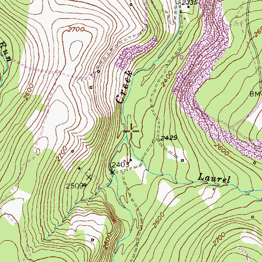 Topographic Map of Laurel Run, WV