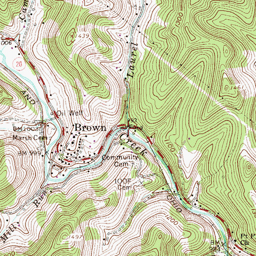Topographic Map of Laurel Run, WV