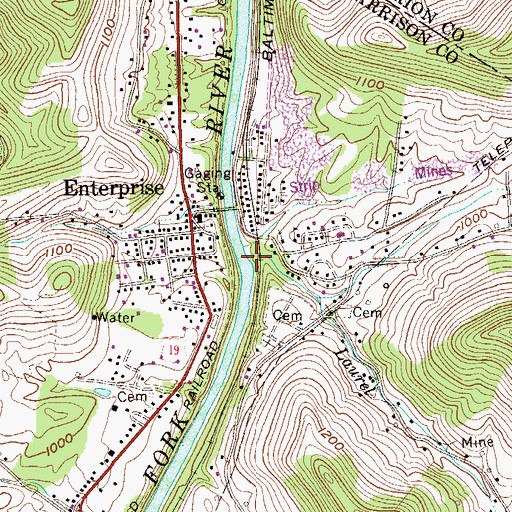 Topographic Map of Laurel Run, WV