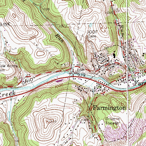 Topographic Map of Laurel Run, WV