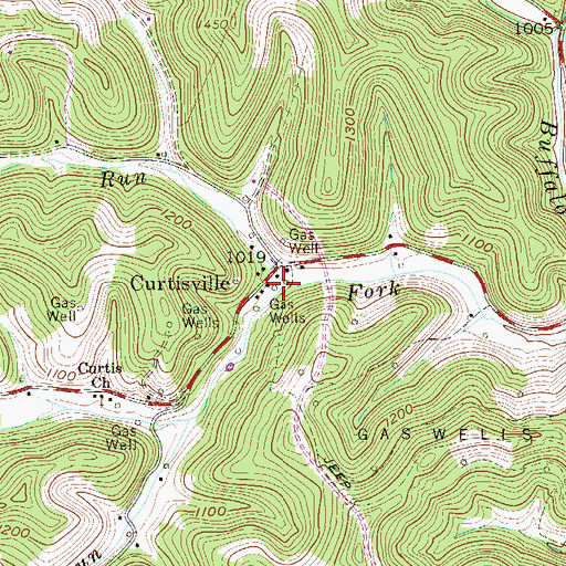 Topographic Map of Laurel Run, WV