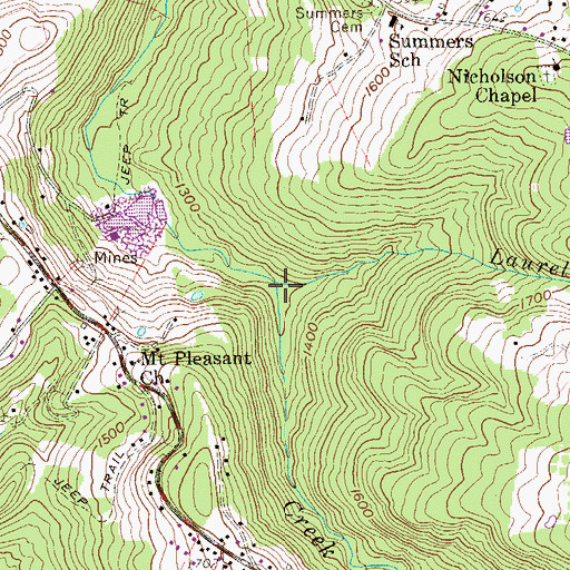 Topographic Map of Laurel Run, WV