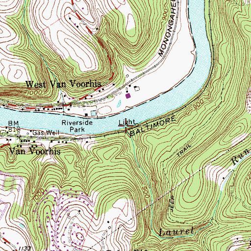 Topographic Map of Laurel Run, WV