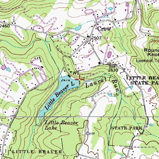Topographic Map of Laurel Run, WV
