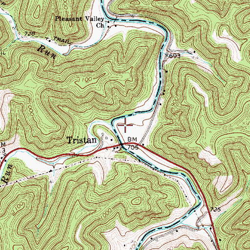 Topographic Map of Laurel Run, WV