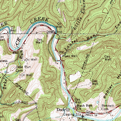 Topographic Map of Laurel Run, WV