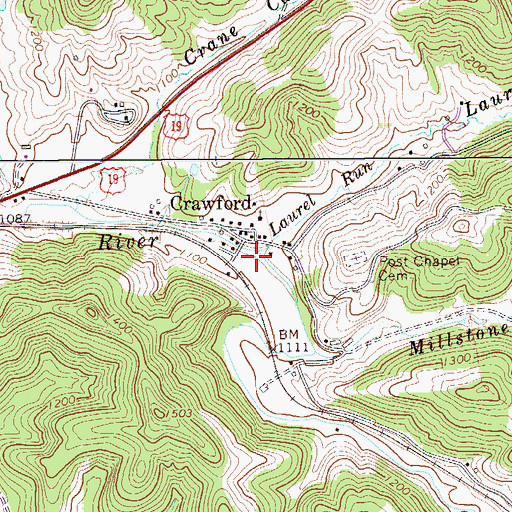Topographic Map of Laurel Run, WV