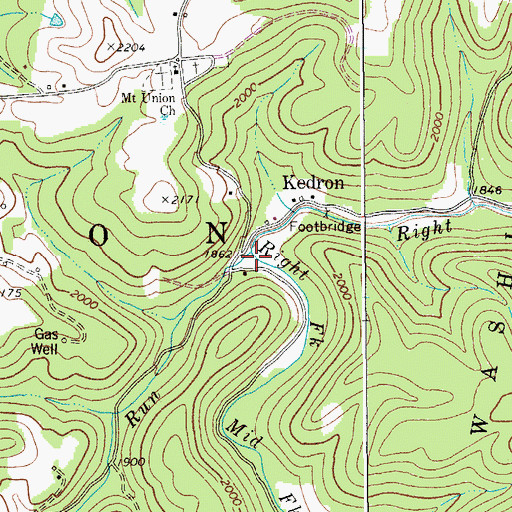 Topographic Map of Laurel Run, WV