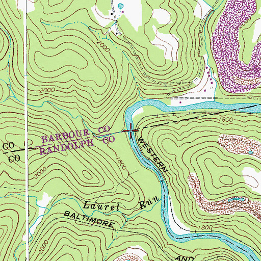 Topographic Map of Laurel Run, WV