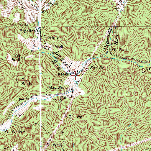 Topographic Map of Laurel Run, WV