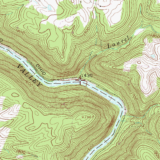 Topographic Map of Laurel Run, WV