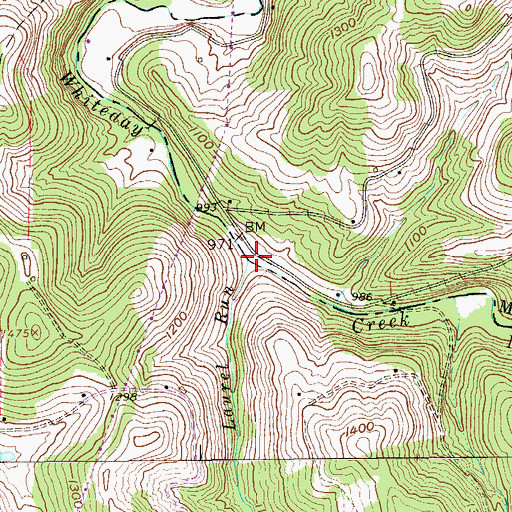Topographic Map of Laurel Run, WV