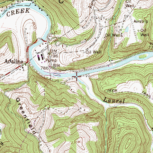 Topographic Map of Laurel Run, WV
