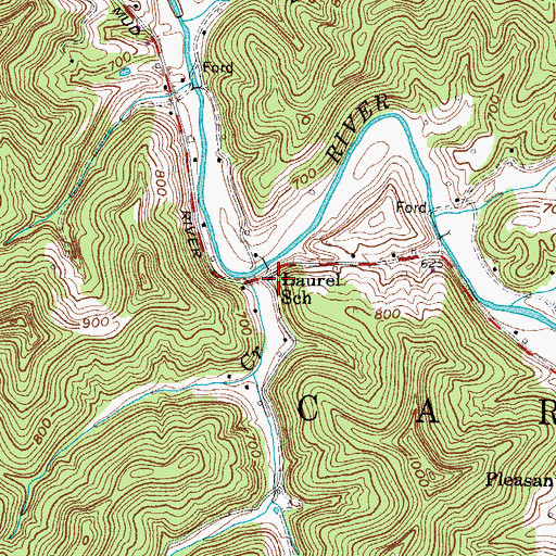 Topographic Map of Laurel School (historical), WV