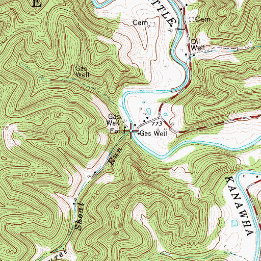 Topographic Map of Laurel Shoal Run, WV