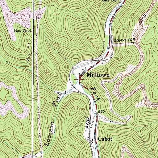 Topographic Map of Lavinia Fork, WV