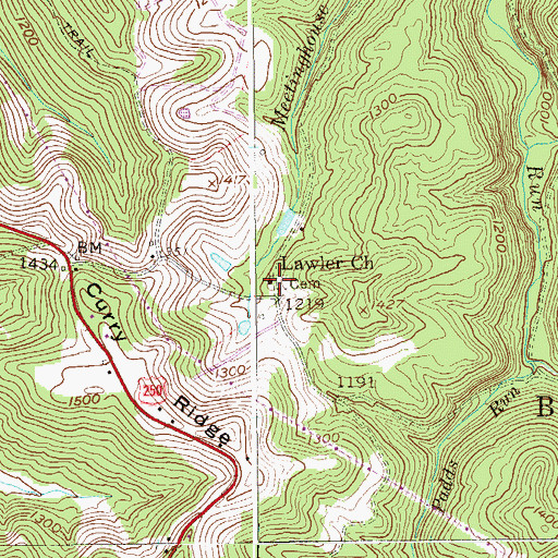 Topographic Map of Lawler Church, WV