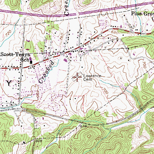 Topographic Map of Lawrence Cemetery, WV