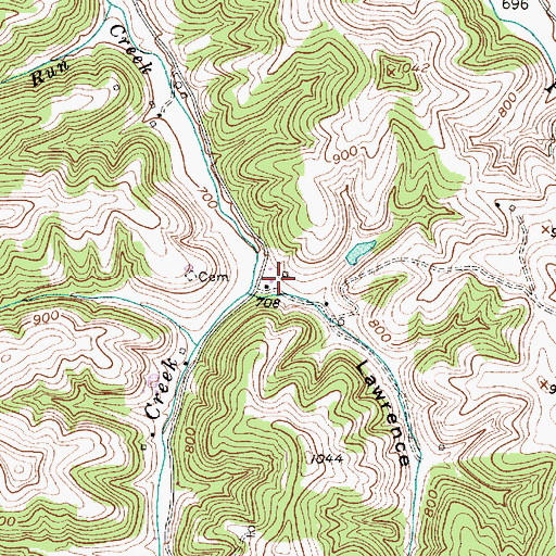 Topographic Map of Lawrence Hollow, WV
