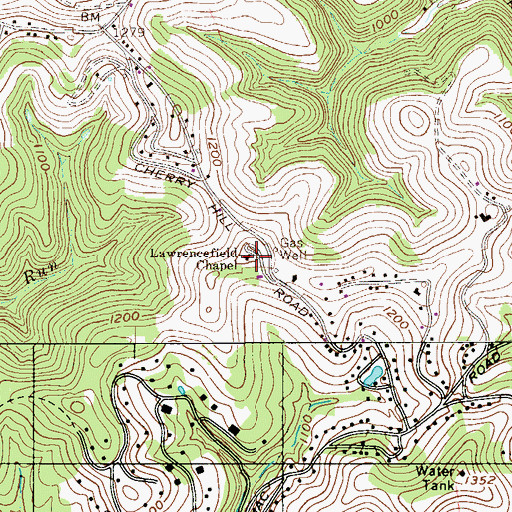 Topographic Map of Lawrencefield Chapel, WV