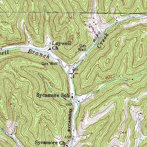 Topographic Map of Laywell Branch, WV