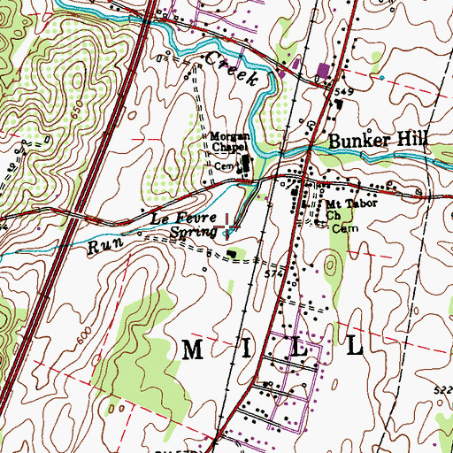 Topographic Map of LeFevre Spring, WV