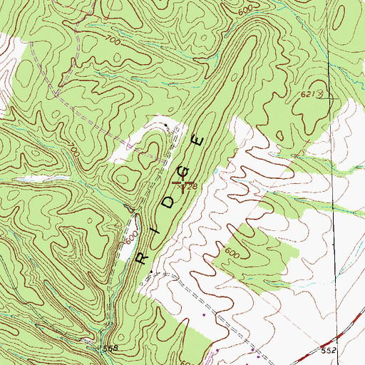 Topographic Map of Leading Ridge, WV