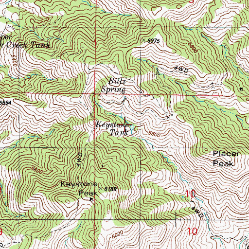 Topographic Map of Keystone Tank, AZ