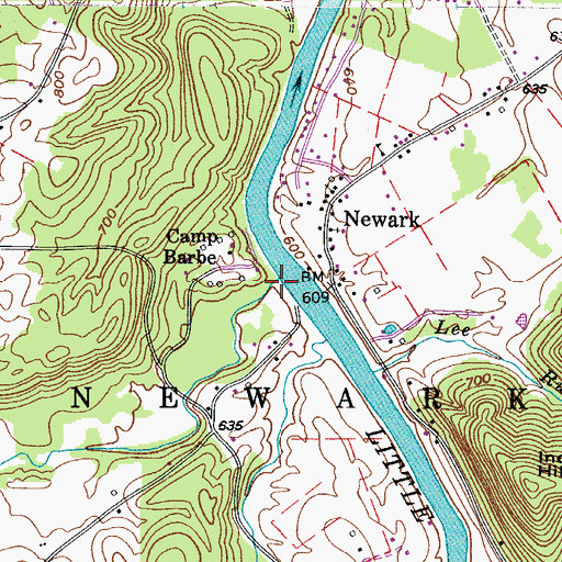 Topographic Map of Lee Creek, WV