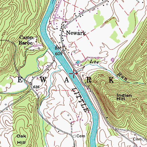 Topographic Map of Lee Run, WV