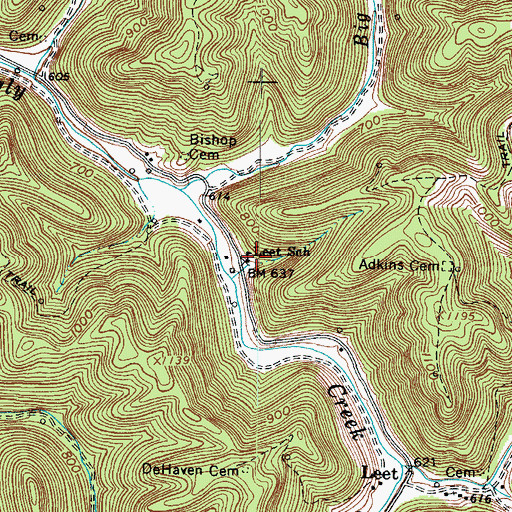 Topographic Map of Leet School (historical), WV