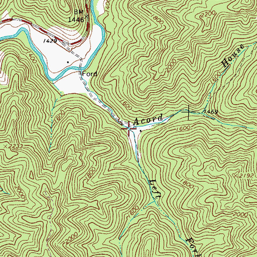 Topographic Map of Left Fork Acord Branch, WV