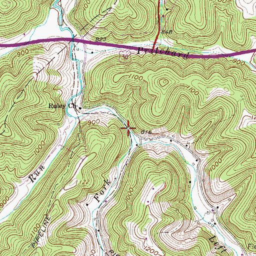 Topographic Map of Left Fork Arnold Creek, WV