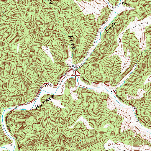 Topographic Map of Left Fork Barnes Run, WV