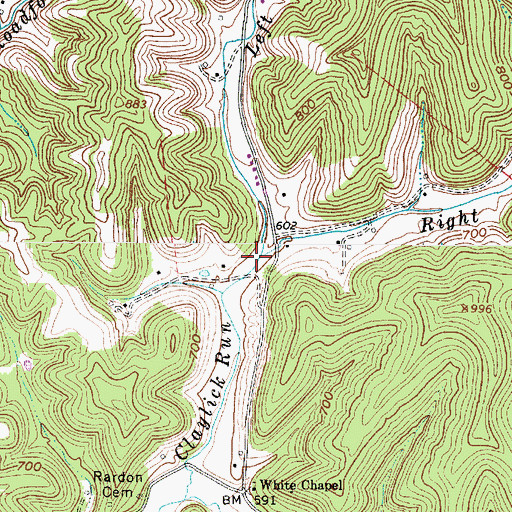 Topographic Map of Left Fork Claylick Run, WV