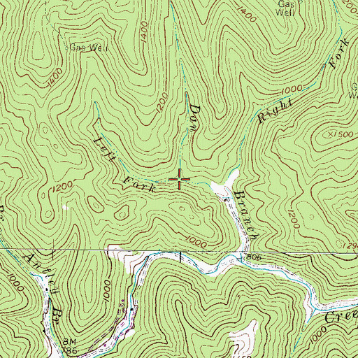 Topographic Map of Left Fork Dan Branch, WV