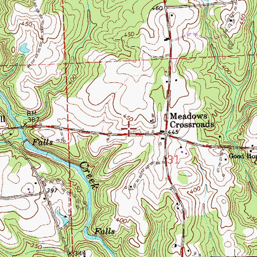 Topographic Map of Wetumpka Council House (historical), AL