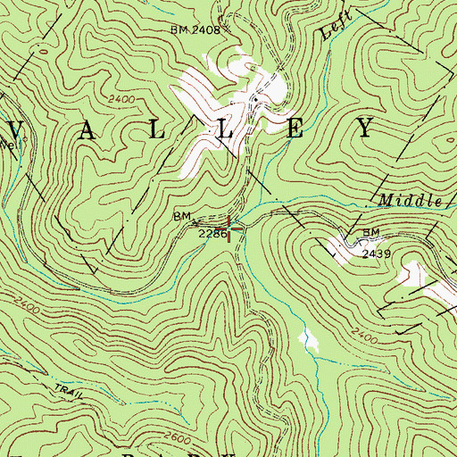 Topographic Map of Left Fork Laurel Fork, WV