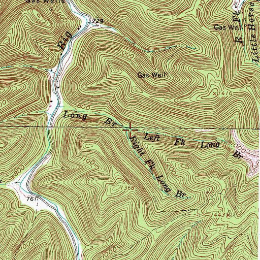 Topographic Map of Left Fork Long Branch, WV