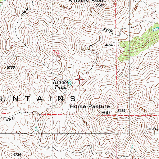 Topographic Map of Kidoo Tank, AZ