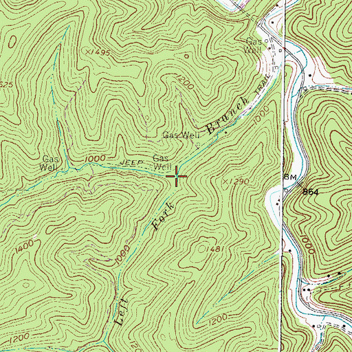 Topographic Map of Left Fork Openmouth Branch, WV