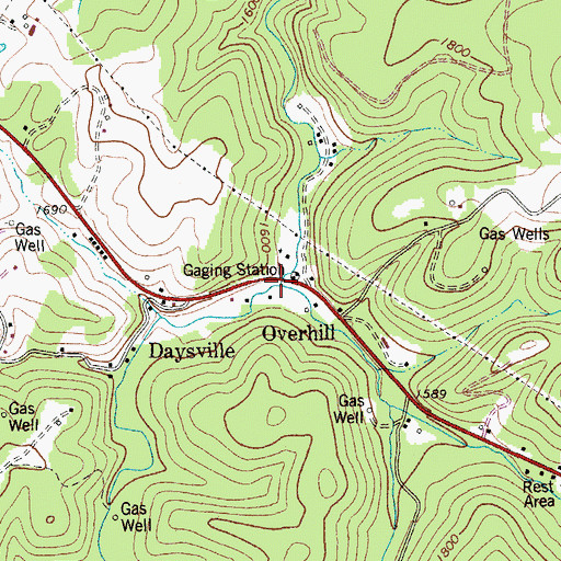Topographic Map of Left Fork Sand Run, WV